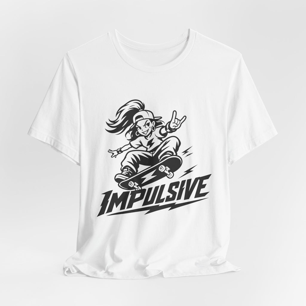 Impulsive Skateboarder Tee — Bold Graphic Skateboarding Shirt
