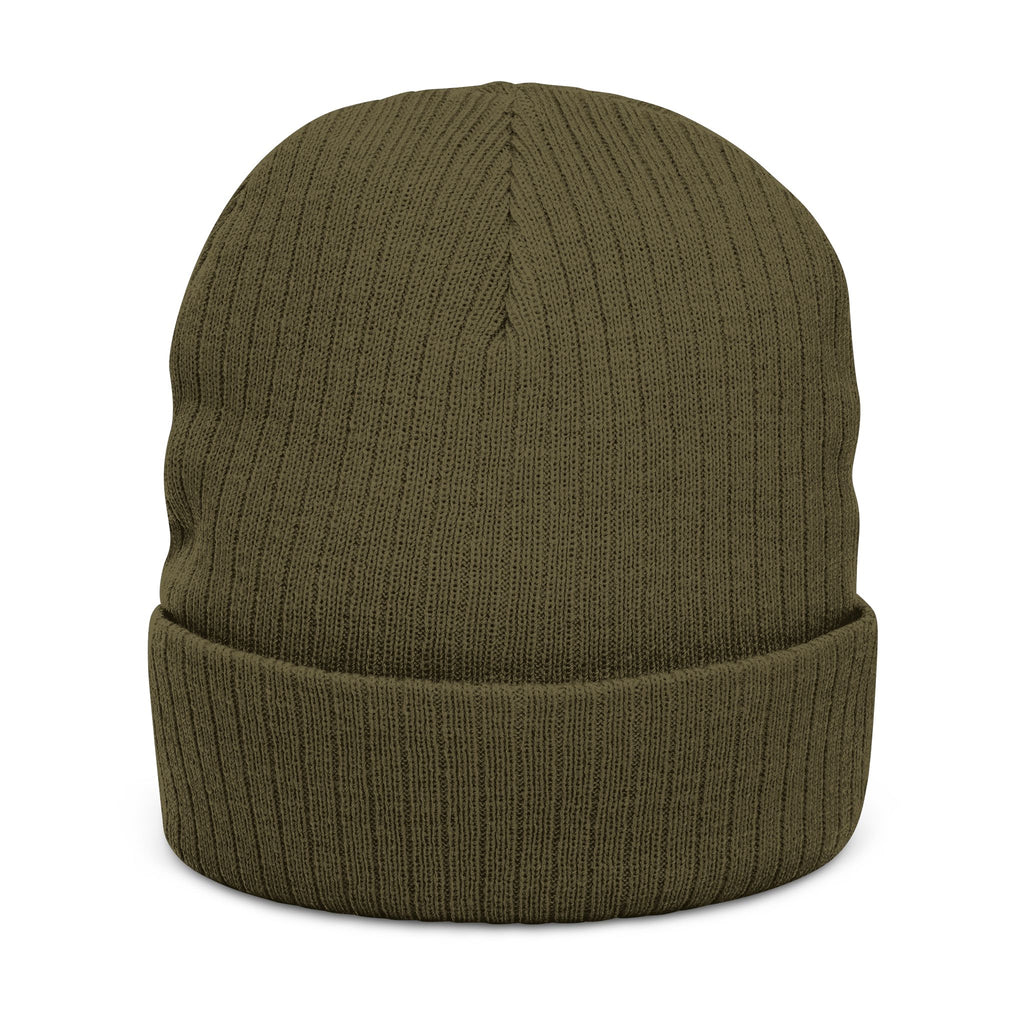 Embroidered 'IMPULSIVE' Ribbed Knit Beanie — Urban Pulse Fold-Over Winter Hat