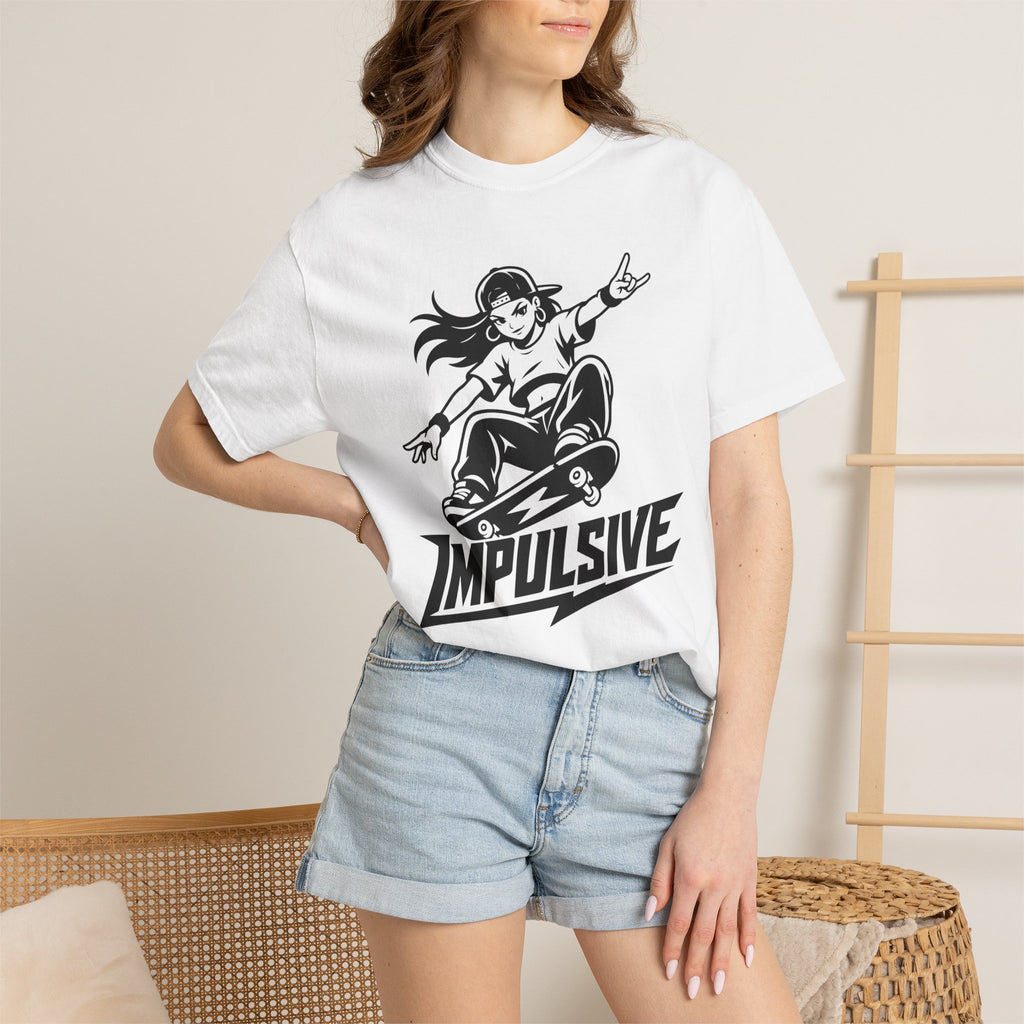Skater Girl “IMPULSIVE” Graphic T-Shirt
