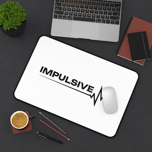 Desk Mat — 'IMPULSIVE' Minimalist Gaming/Work Desk Mat with Heartbeat Logo