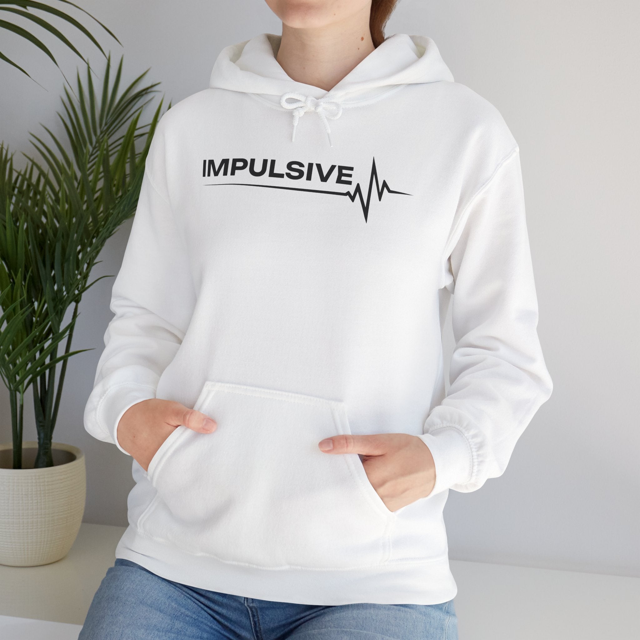 Impulsive Heartbeat Hoodie – Minimal EKG Graphic Pullover