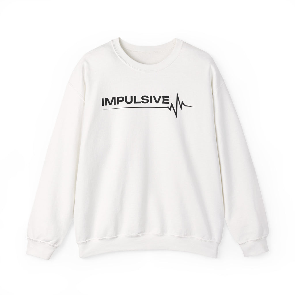 Impulsive Heartbeat Crewneck Sweatshirt — Graphic 'IMPULSIVE' Pulse Design