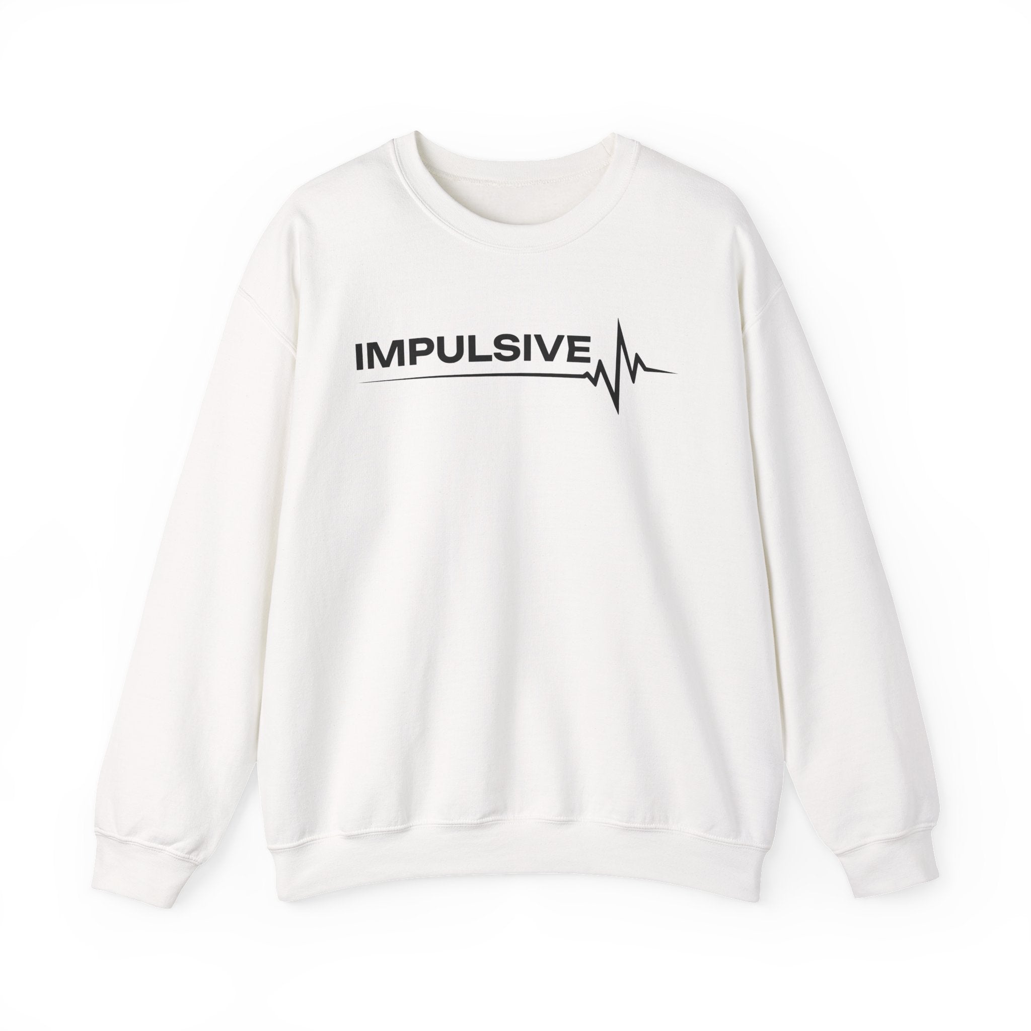Impulsive Heartbeat Crewneck Sweatshirt — Graphic 'IMPULSIVE' Pulse Design