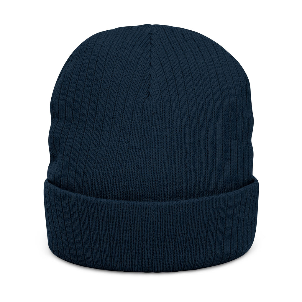Embroidered 'IMPULSIVE' Ribbed Knit Beanie — Urban Pulse Fold-Over Winter Hat