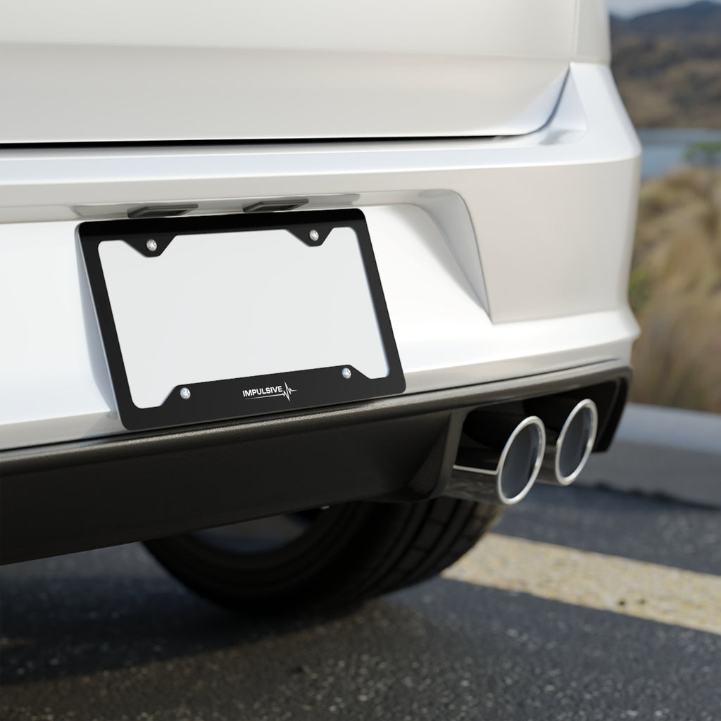 Metal License Plate Frame — Sleek Stainless Steel License Plate Holder (Impulsive Logo)