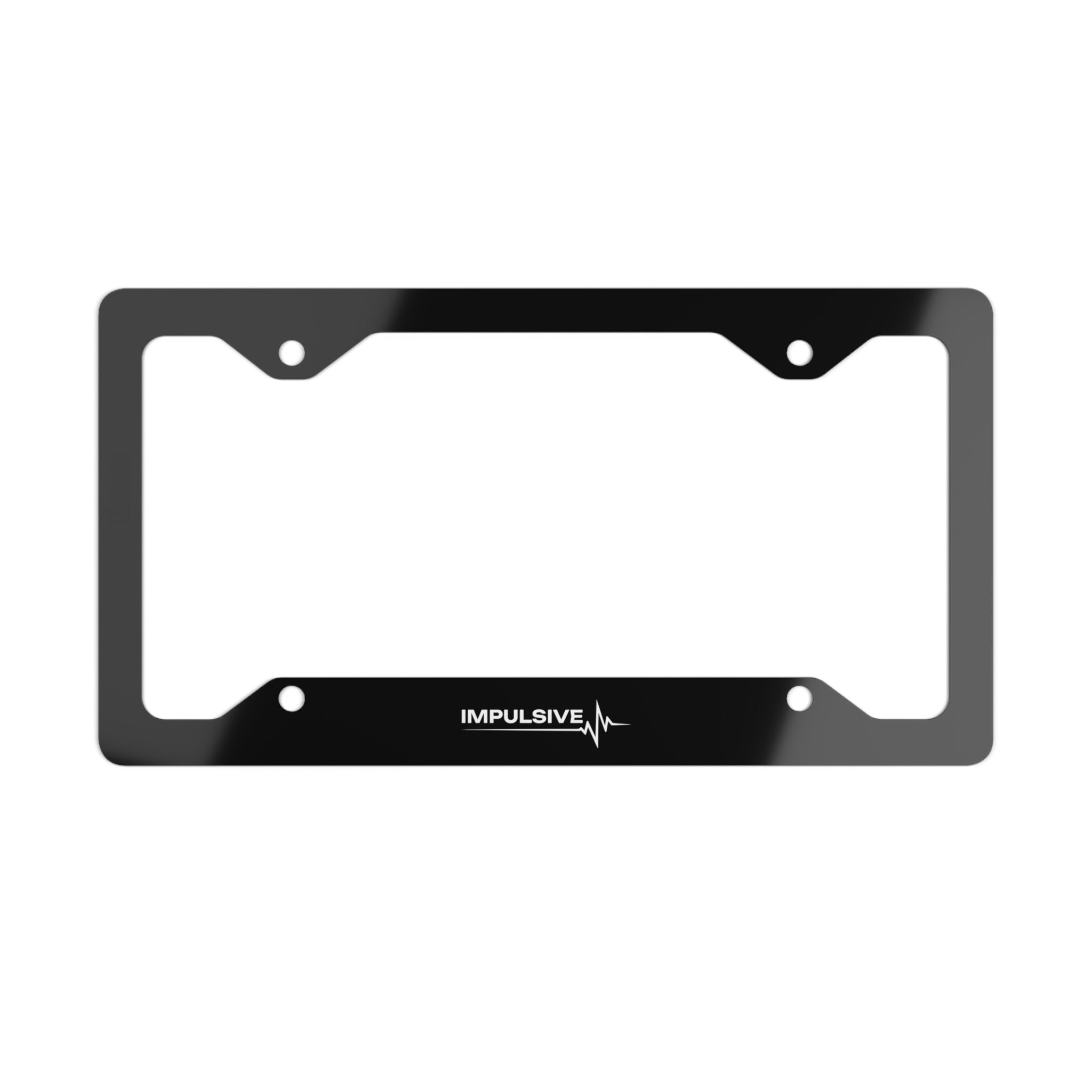 Metal License Plate Frame — Sleek Stainless Steel License Plate Holder (Impulsive Logo)