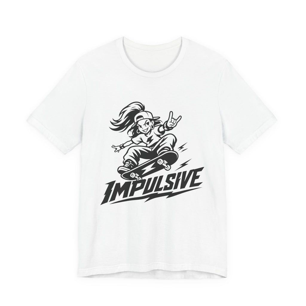 Impulsive Skateboarder Tee — Bold Graphic Skateboarding Shirt
