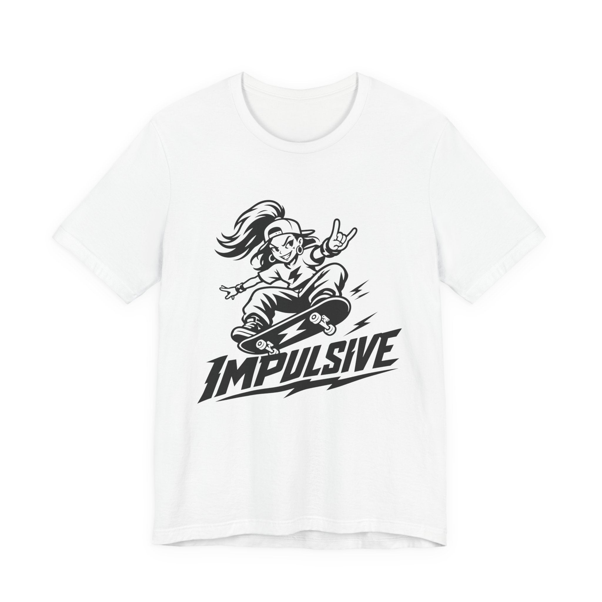 Impulsive Skateboarder Tee — Bold Graphic Skateboarding Shirt