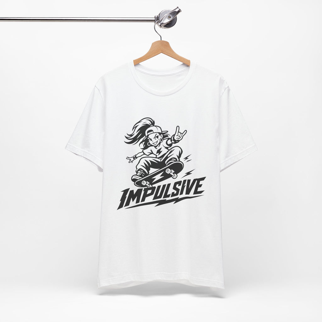 Impulsive Skateboarder Tee — Bold Graphic Skateboarding Shirt